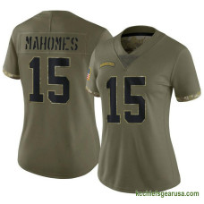 Womens Kansas City Chiefs Patrick Mahomes Olive Limited 2022 Salute To Service Kcc216 Jersey C2706